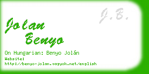 jolan benyo business card